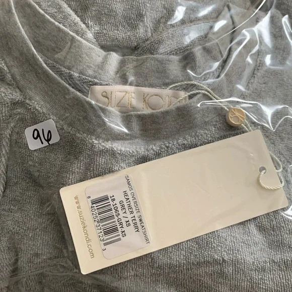 SUZIE KONDI Samos Oversized Sweatshirt Terry Heather Grey NWT - Picture 10 of 10